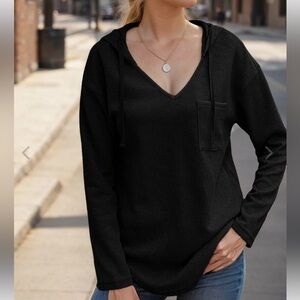 Waffle v neck sweater